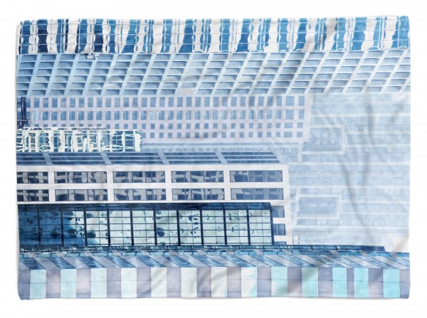 Handtuch Strandhandtuch Saunatuch Kuscheldecke mit Fotomotiv Architektur Blau H