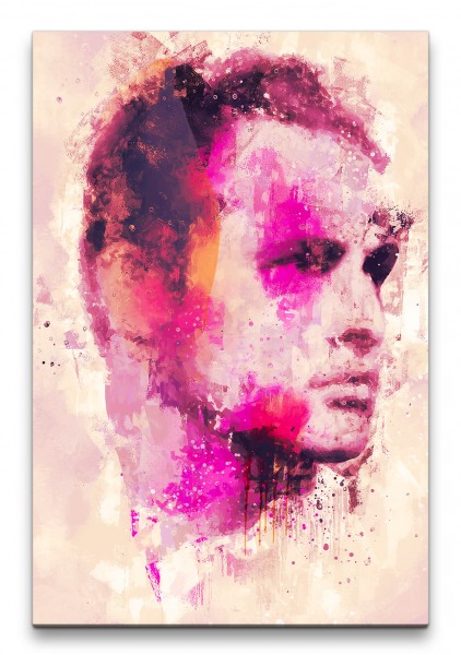 Marlon Brando Porträt Abstrakt Kunst Filmlegende Farbenfroh 60x90cm Leinwandbild