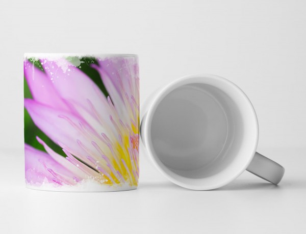 Tasse Geschenk Naturfotografie – Nahaufnahme einer pinken Lotusblume 