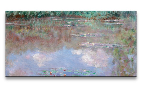Remaster 120x60cm Claude Monet Impressionismus weltberühmtes Wandbild The Water Lily Pond Wasserlili