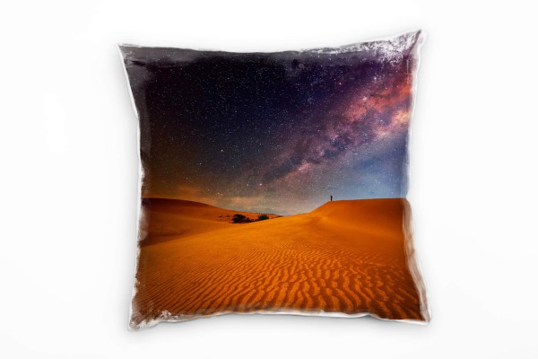 Wüste, Sternenhimmel, orange, lila, blau Deko Kissen 40x40cm für Couch Sofa Lounge Zierkissen